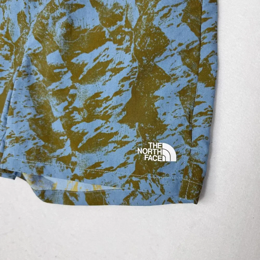 North Face Shorts Mens Small Blue Camo Swim Lined Quick Dry Elastic Waist 5